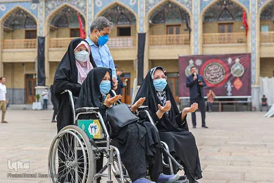 آیین تعویض پرچم گنبد آستان حضرت شاهچراغ (ع)‎‎
