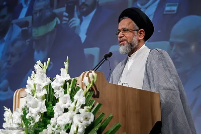 حجت الاسلام والمسلمین سیدمحمود علوی، وزیر اطلاعات در مراسم بزرگداشت شهدای شهریورماه