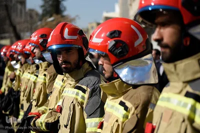مراسم تشییع و خاکسپاری پیکر آتش نشان شهید «قریب رضا دارابی»