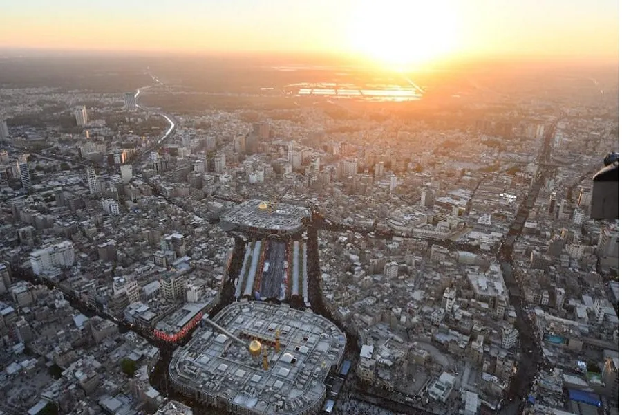 صور حصرية جوية لزيارة الأربعين الحسيني من قلب كربلاء المقدسة