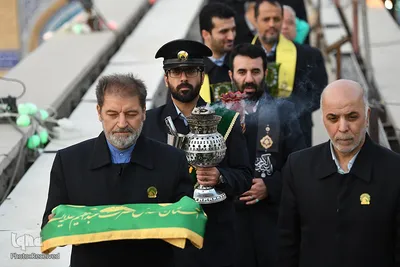 اهتزاز پرچم گنبد منور حضرت عبدالعظیم (ع)
