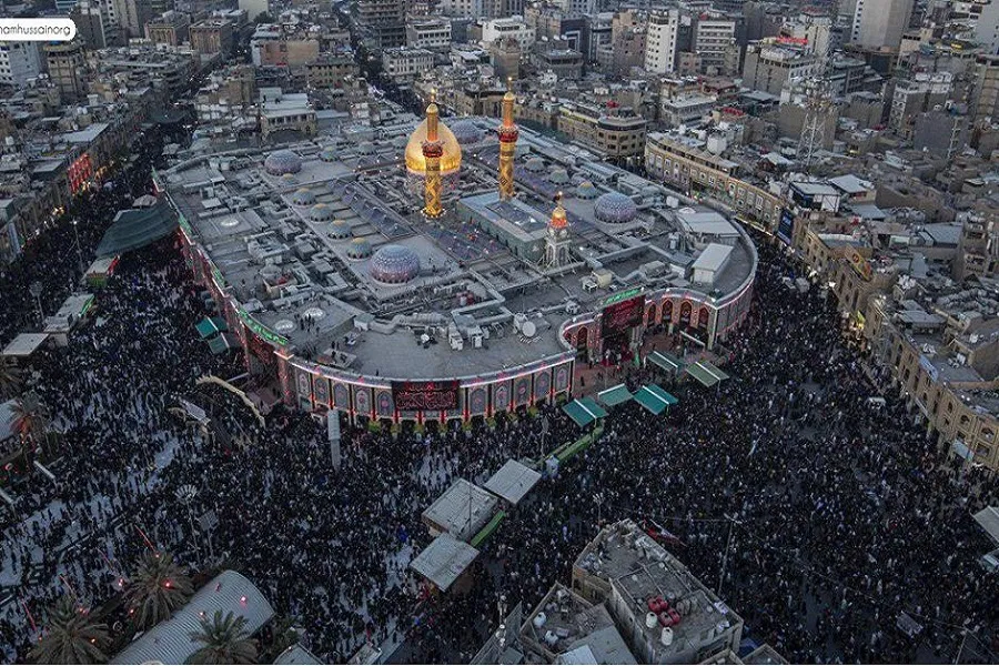 بالصور...الزيارة الاربعينية جواً في كربلاء المقدسة