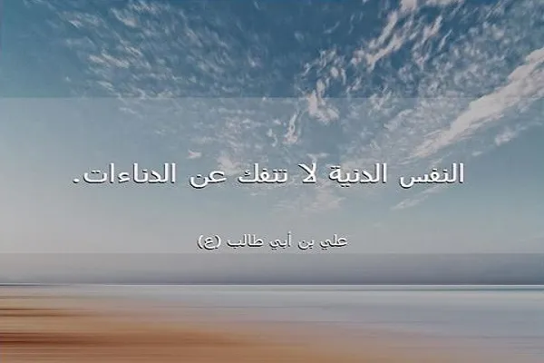صاحب النفس الدنيئة لايمكن الاطمئنان إليه بحال من الأحوال