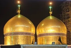 İmam Rzanın (ə) hərəmində qara bayraqlar asıldı - Foto