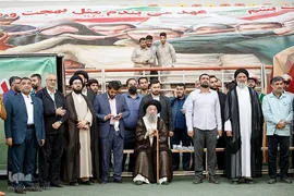 مراسم همخوانی سرود «سلام فرمانده» در ورزشگاه شهدای فولاد اهواز