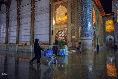 شب بارانی پاییزی در حرم حضرت شاهچراغ (ع)