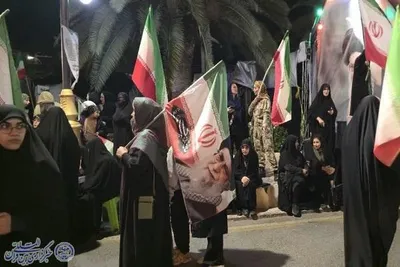 موج پنجاه و هفتمین شب اجتماع مردم  بابلسر  در  میدان شهدای بیت المقدس