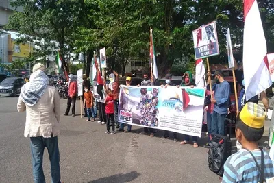 Al-Quds-Marsch 2022 vor der US-Botschaft in Jakarta