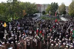 تجمع حوزویان و دانشگاهیان در اعتراض به حمله وحشیانه اسرائیل به بیمارستان غزه‎