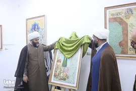 آیین رونمایی از تابلوی «حجاب» اثر هنری حجت الاسلام آرش نیک‌نژاد، هنرمند خوزستانی در گالری ریم اهواز