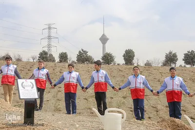 کاشت نهال صلح در بوستان طبیعت پردیسان توسط اعضای هلال احمر