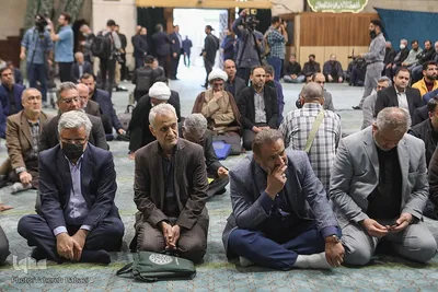  تشییع پیکر مرحوم عماد افروغ در مسجد دانشگاه تهران

