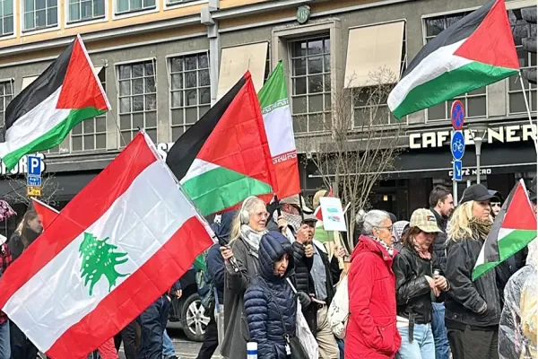 Sweden Rally Condemns Israeli Aggression on Gaza, Lebanon, Iran