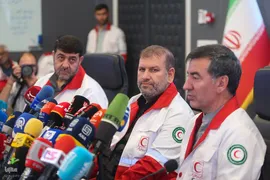 نشست خبری دبیرکل و رئیس جمعیت هلال‌احمر
