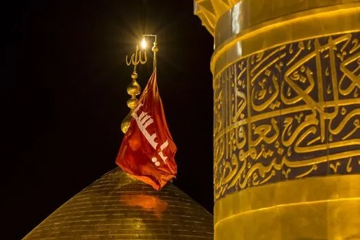 تبادل پرچم حرم امام رضا(ع) و حرم امام حسین(ع) در نقطه صفر مرزی