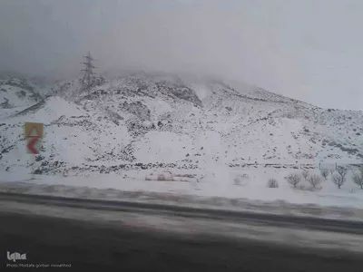 بارش برف در محورهای مواصلاتی شهرستان اهر