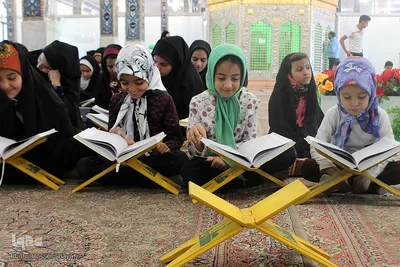 مراسم جزء خوانی قرآن کریم در آستان مقدس امامزادگان باقریه بیرجند