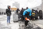 بارش اولین برف زمستانی در مشهد ـ حرم رضوی