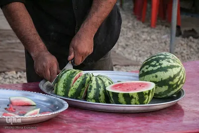 پذیرایی موکب روستایی سنگ‌سفید شازند از زائران حسینی