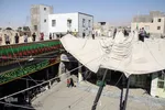 آيين سنتي سياه پوشان و برپايي خيمه عزاداري در آستانه ماه محرم - سمنان
