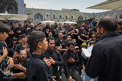 حرم مطهر رضوی در سوگ علمدار کربلا