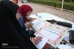 بداهه‌نويسی خوشنويسان شيرازی در جشن ميلادامام رضا(ع)