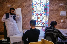 حرم علی بن حمزه(ع) کارگاه تولید ماسک جهادگران