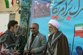 نواخت زنگ استکبارستیزی در محل درس شهید حادثه تروریستی حرم مطهر شاهچراغ(ع)