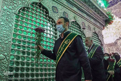 تجدید میثاق خدام حرم مطهر حضرت سیدعلاءالدین حسین(ع) با حضرت احمدبن موسی(ع)‎‎