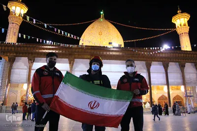 نورافشانی آسمان حرم شاهچراغ(ع)
