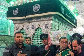 استقبال از پیکر شهید مدافع امنیت در حرم مطهر شاهچراغ(ع)