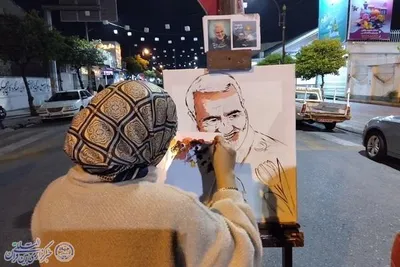 سومین شب از نمایشگاه نقاشی شهدایی در اجتماع شبانه بابلسر