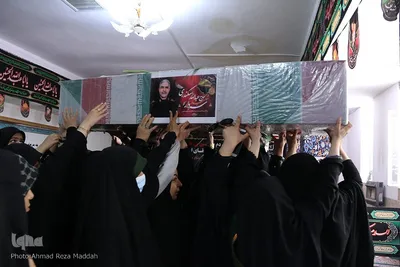 آئین وداع با پیکر شهید عبدالله اسکندری در شهرستان خرامه