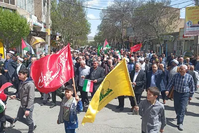 راهپیمایی حمایت از وعده صادق در اهر