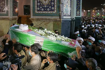 مراسم وداع با پیکر شهید محمد اصلانی در حرم مطهر رضوی