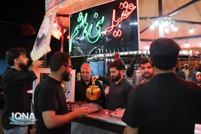 خادمی افتخاری اعضای خانه مطبوعات ملایر در موکب عقیله بنی هاشم