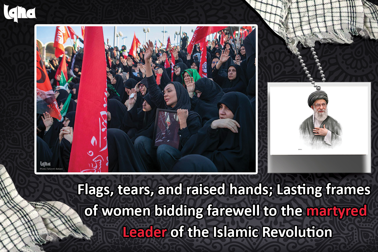 Farewell to Martyred Leader with Flags, Tears, Raised Hands