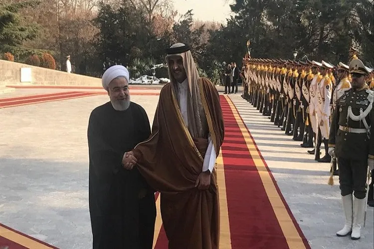 آغاز مذاکرات خصوصی روحانی و امیر قطر