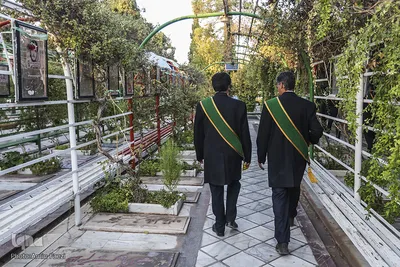 گلباران قبور شهداي دفاع مقدس توسط خادمان حرم شاهچراغ(ع) شيراز