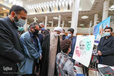 بداهه نگاری مشق سلیمانی در حرم مطهر شاهچراغ(ع) شیراز