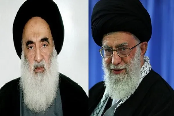 قائد الثورة الاسلامية الايرانية يبعث نداء إلی آية الله السيستاني