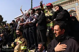 مراسم تشییع و خاکسپاری پیکر آتش نشان شهید «قریب رضا دارابی»