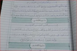 مصری بزرگ کی کاپی پر قرآنی کتابت + تصاویر