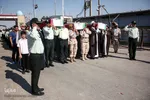 مراسم استقبال از پیکرهای 44 شهید تازه تفحص شده دوران دفاع مقدس در مرز بین المللی شلمچه برگزار شد