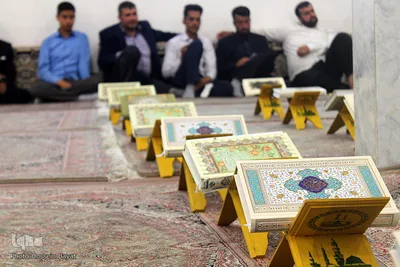 مراسم جزء خوانی قرآن کریم در آستان مقدس امامزادگان باقریه بیرجند