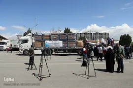مراسم تحویل کمک‌های بشردوستانه آلمان برای سیل‌زدگان ایران