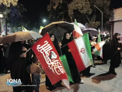باران هم حریف تجمع مردم اهر در حمایت از مدافعان وطن و بیعت با رهبری