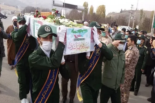 مراسم تشییع پیکر شهید «فاطمه اسدی» در سنندج برگزار شد