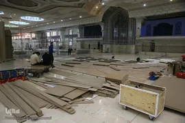 آماده سازی غرفه ایکنا در بیست و سومین نمایشگاه مطبوعات
