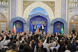 حرم مطهر رضوی در شب ولادت حضرت علی(ع)